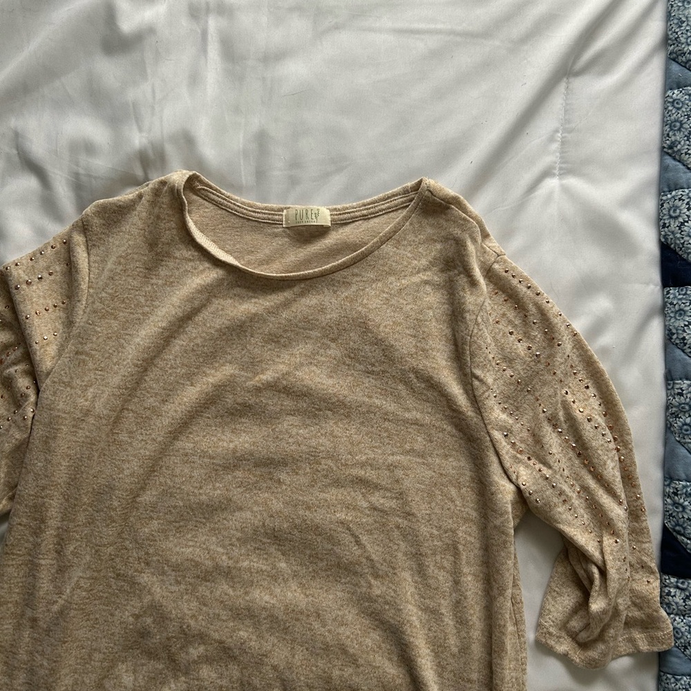 Pur Beige Knit Top